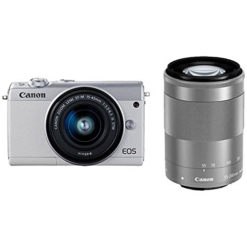 3位：Canon ミラーレス一眼カメラ EOS M100 ダブルズームキット ホワイト EOSM100WH-WZK