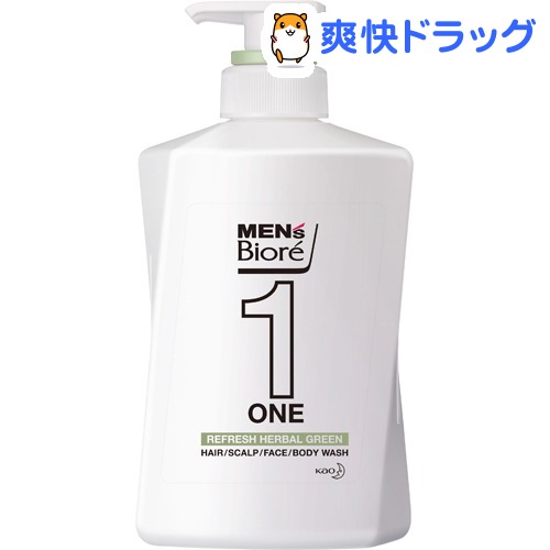 8位　メンズビオレONE オールインワン全身洗浄料 ハーバルグリーンの香り 本体(480mL)