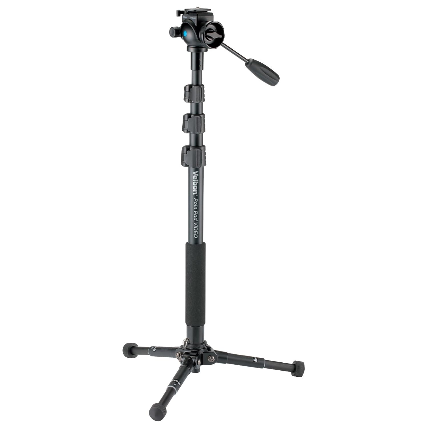 12位：Velbon スタンド型一脚 Pole Pod VIDEO 4段/2段 レバーロック/ウルトラロック 脚径29mm/21mm 中型 フリュード雲台 クイックシュー対応 アルミ脚 372420