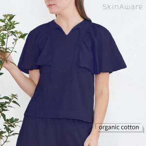 オーガニックコットン フレアスリーブトップ