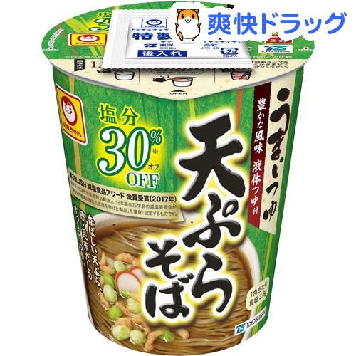 11位　カップ麺 うまいつゆ 塩分30%オフ 天ぷらそば 72g 1セット（12個）