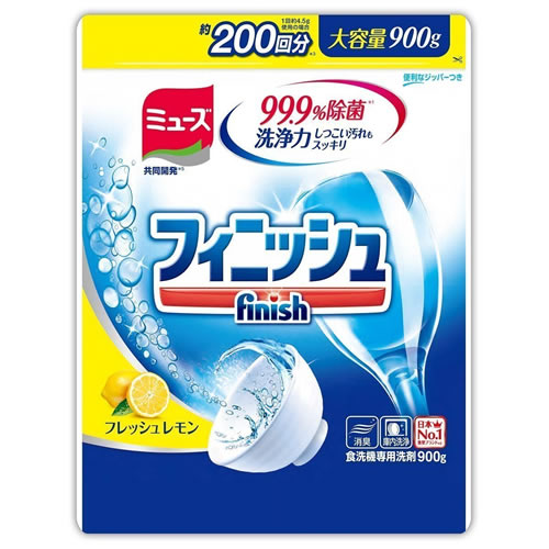 4位　フィニッシュ パワー＆ピュア パウダー 詰め替え 大型 フレッシュレモンの香り 900g 