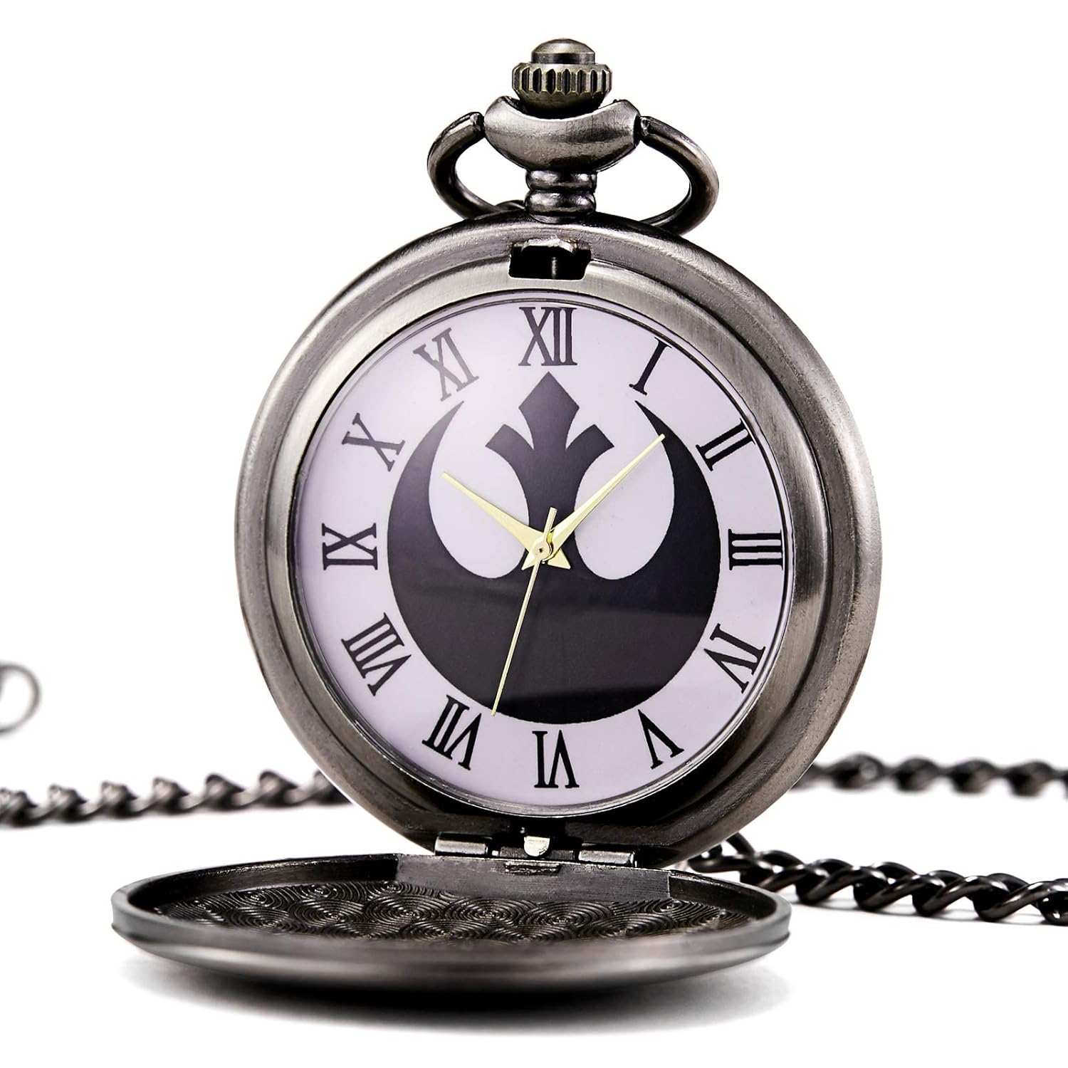 12位：MORFONG 懐中時計 クオーツ スチームパンク チェーン ボックス 付き