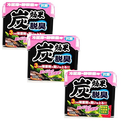 4位：冷蔵庫・野菜室用Ｗの効果で消臭 炭効果脱臭140g ３個セット