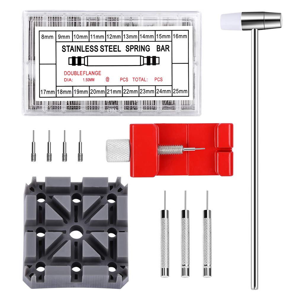 17位：Onvian 腕時計工具 ベルト調整 工具 ピン抜き 時計バンド交換 修理 キット 11点セット 日本語説明書付き