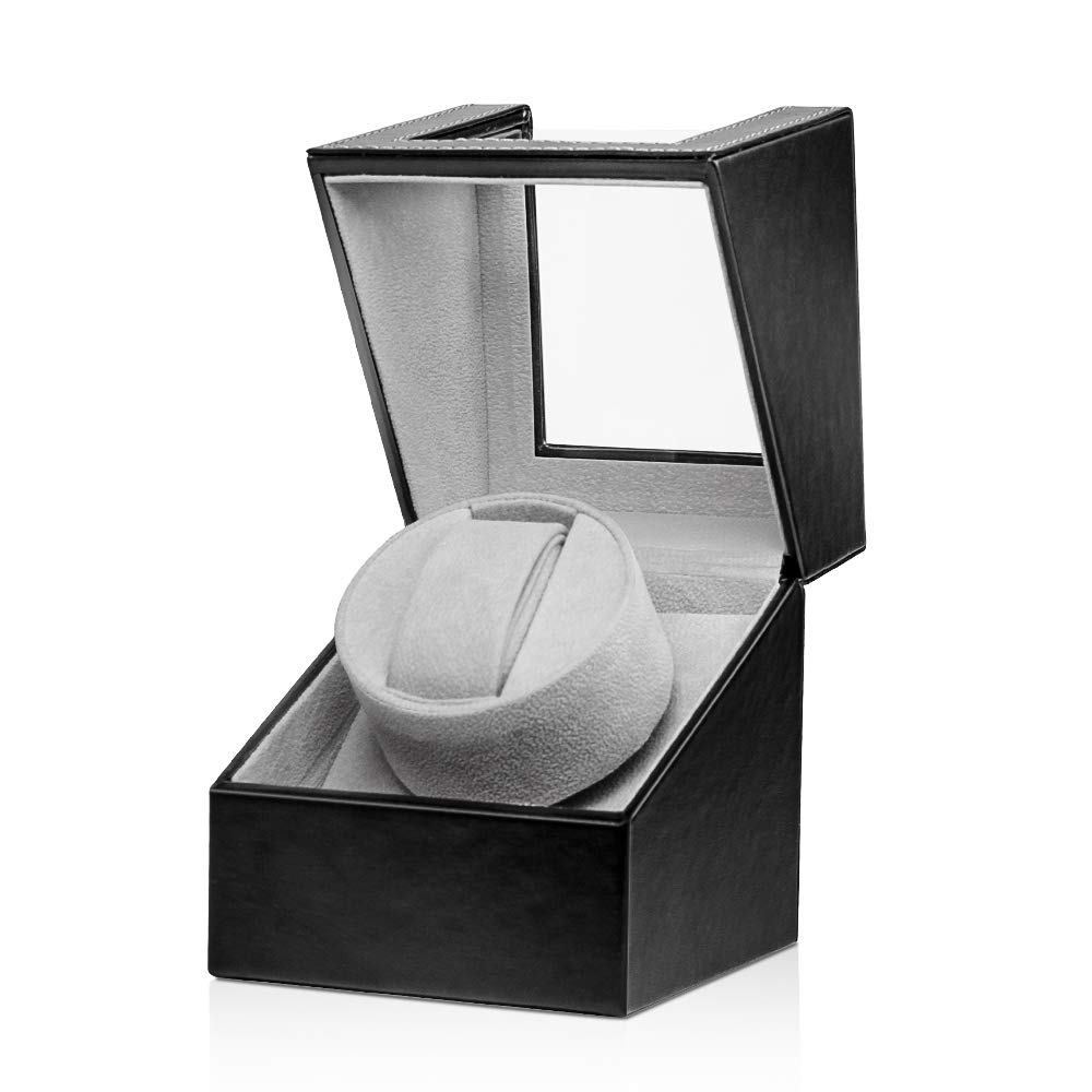 19位：Baskiss ワインディングマシーン 1本巻き 腕時計自動巻き器 ウォッチワインダー マブチモーター 静音設計 2 Way式充電 ブラック