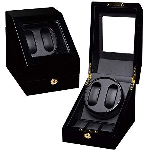 16位：ベルソス 【7色から選べる】 ワインディングマシーン 2本巻き 静音設計 収納ケース付き (ブラック×ブラック)