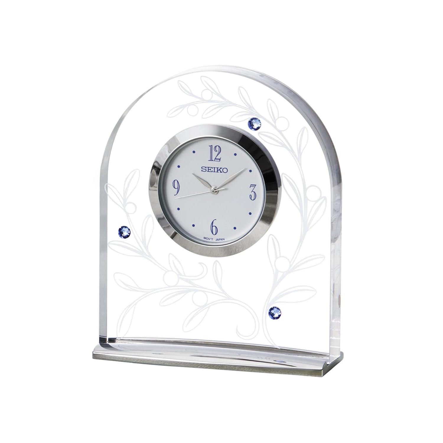 5位：セイコー クロック 置時計 アナログ L’espoir レスポワール オリーブ 模様 UF521S SEIKO