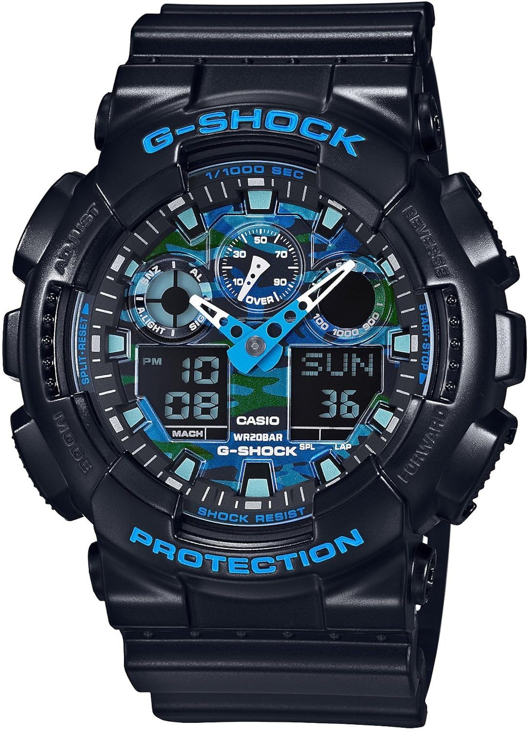 16位：カシオ Gショック G-SHOCK クオーツ メンズ 腕時計 GA-100CB-1A ブルーカモフラ [並行輸入品]