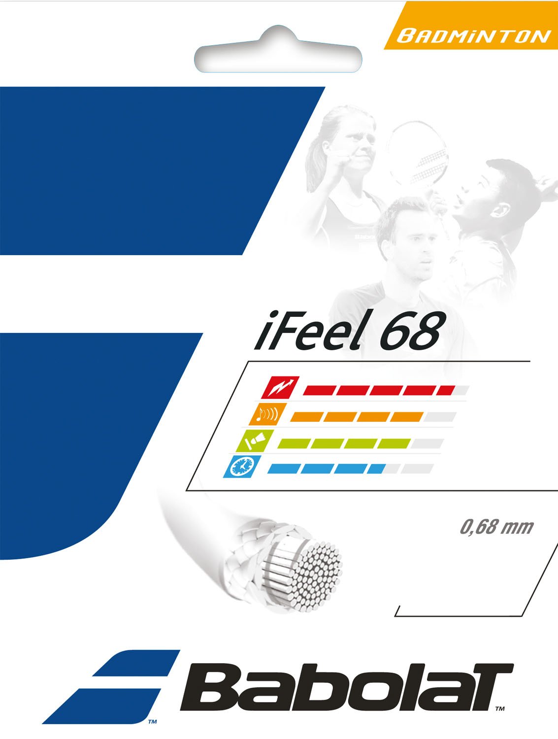 Babolat(バボラ) バドミントン ストリング iFEEL 68 (R) ロールタイプ BA243128 ホワイト