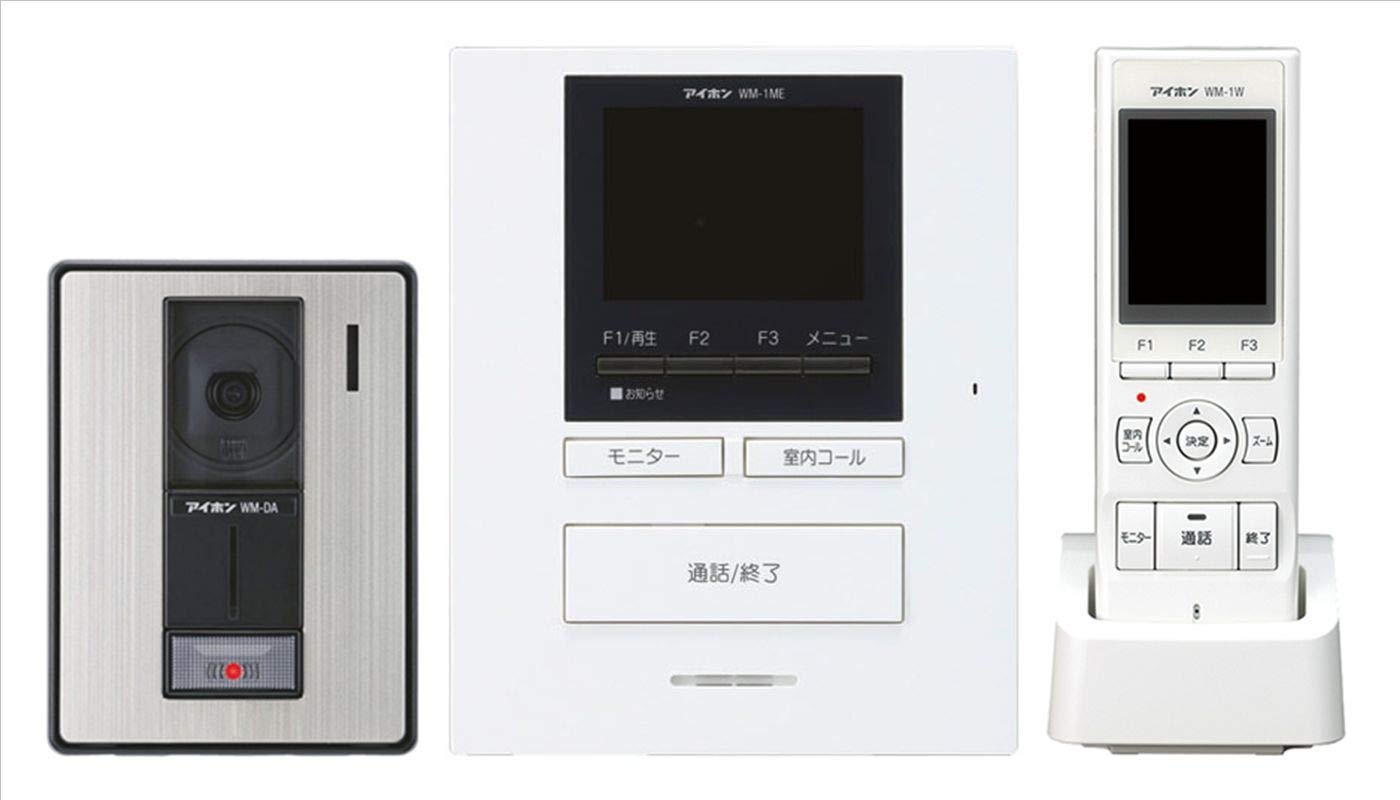 12位：アイホン テレビドアホンワイヤレスセット 《ROCOポータブル》 AC電源直結式 モニター付親機・子機+充電台+カメラ付玄関子機 WM-14A