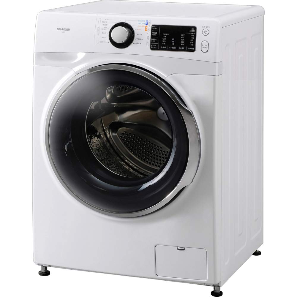 15位：アイリスオーヤマ ドラム式洗濯機 温水洗浄機能付き 左開き 幅595mm 奥行672mm 7.5kg FL71-W/W