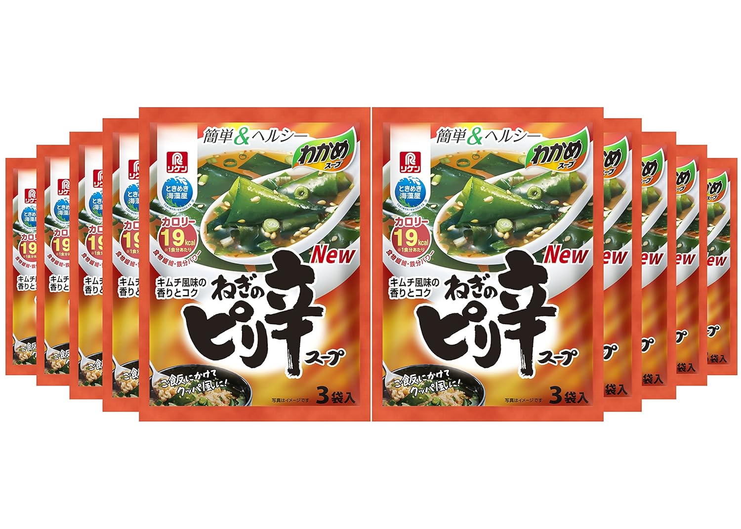 7位：リケン わかめスープ ねぎのピリ辛スープ 6.7g×3袋×10袋