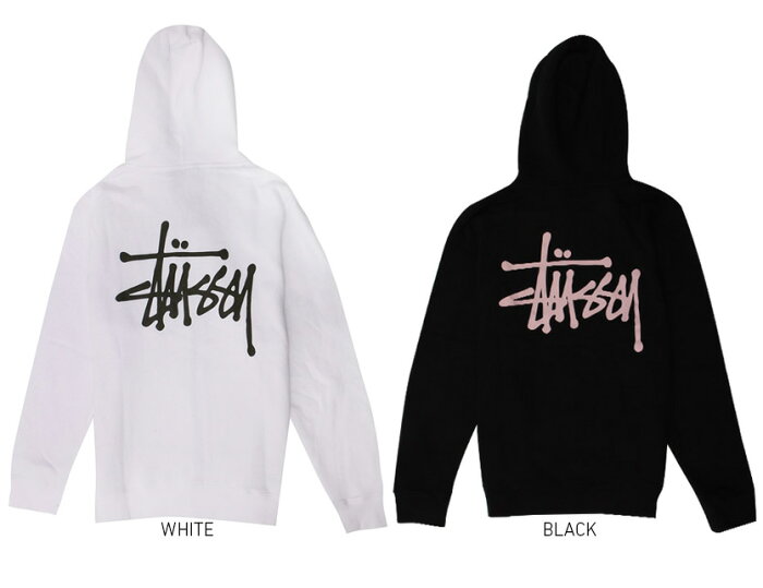 BASIC STUSSY Zip Up Hoodie Sweatshirt ベーシック ステューシー クジップアップ パーカー