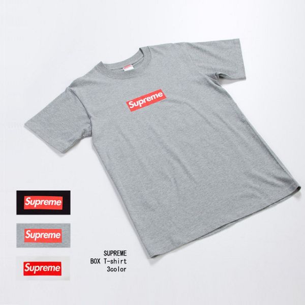 【送料無料】 SUPREME 超人気 半袖Tシャツ特別T-Shirt Size M/L/XL シュプリーム グレー sy1