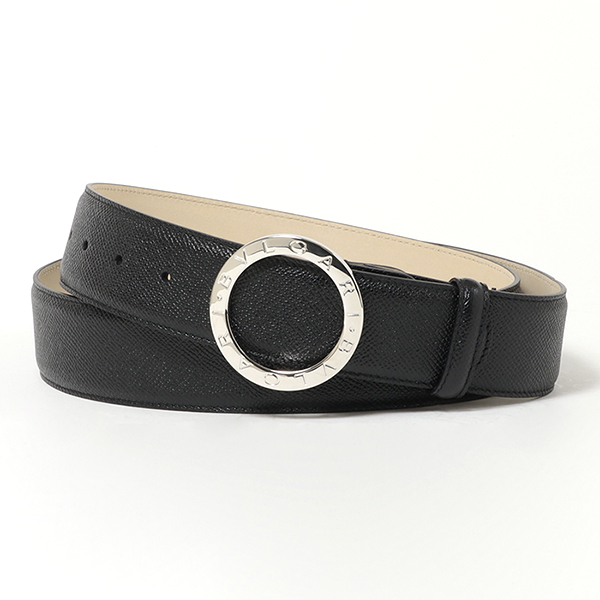 20位：VLGARI ブルガリ 37890 BVLGARI MAN ブルガリマン リングバックル レザーベルト black/Palladium 