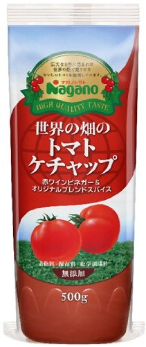 3位：ナガノトマト 世界の畑のトマトケチャップ 500g×2袋