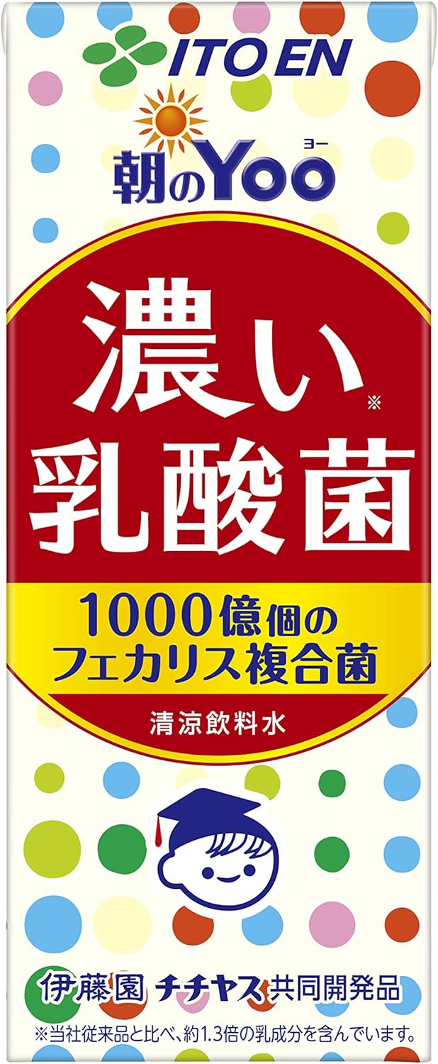 24位：伊藤園 朝のYoo 濃い乳酸菌 (紙パック) 200ml ×24本