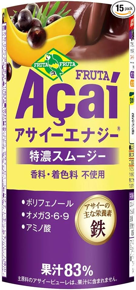 6位：フルッタフルッタ アサイー エナジー オリジナル 冷蔵 195g 15本セット