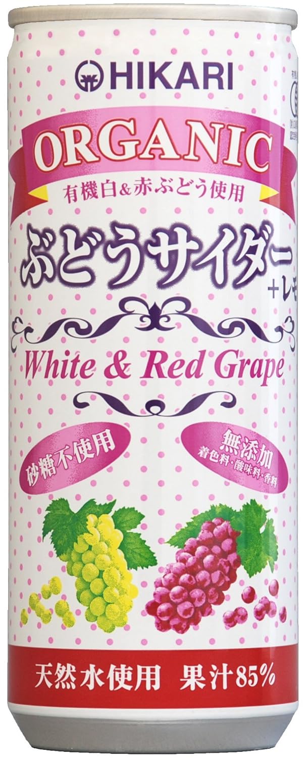 2位：光食品 オーガニックぶどうサイダー+レモン 250ml×30本