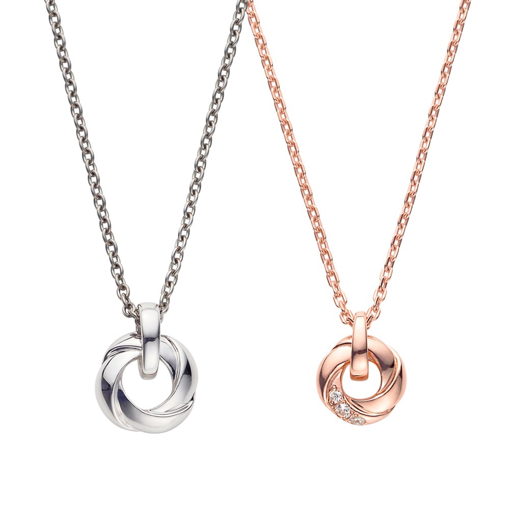 [VAヴァンドーム青山] VA VENDOME AOYAMA 【WEB限定 ペアネックレス】SV925 ステンレス キュービックジルコニア 絆 サークル ペアネックレス GS9D0027 CZ