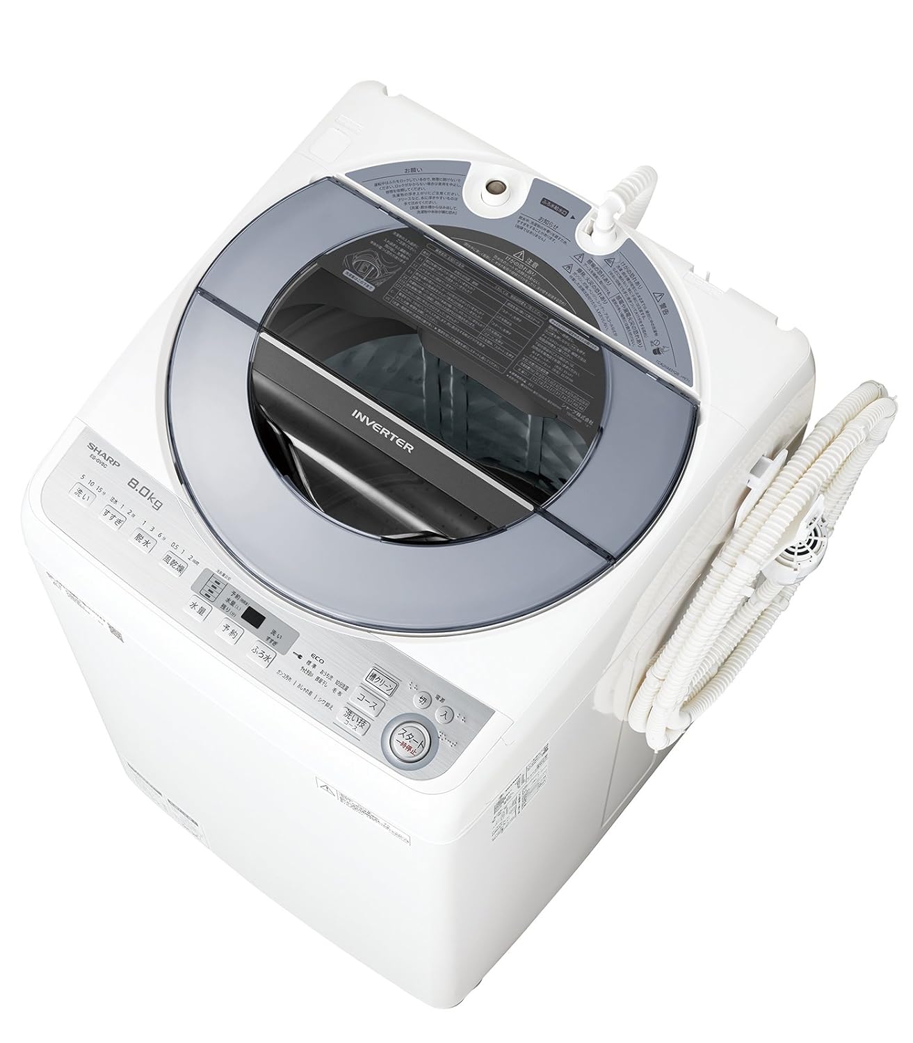 10位：シャープ SHARP 全自動洗濯機 穴なし槽 シルバー系 インバーター搭載 8kg ES-GV8C-S