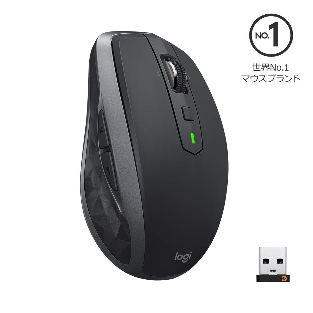 2位：Logicool ロジクール ANYWHERE 2S MX1600sGR ワイヤレスマウス 無線 Unifying Bluetooth 高速充電式 FLOW対応 7ボタン MX1600s グラファイト 国内正規品 2年間無償保証