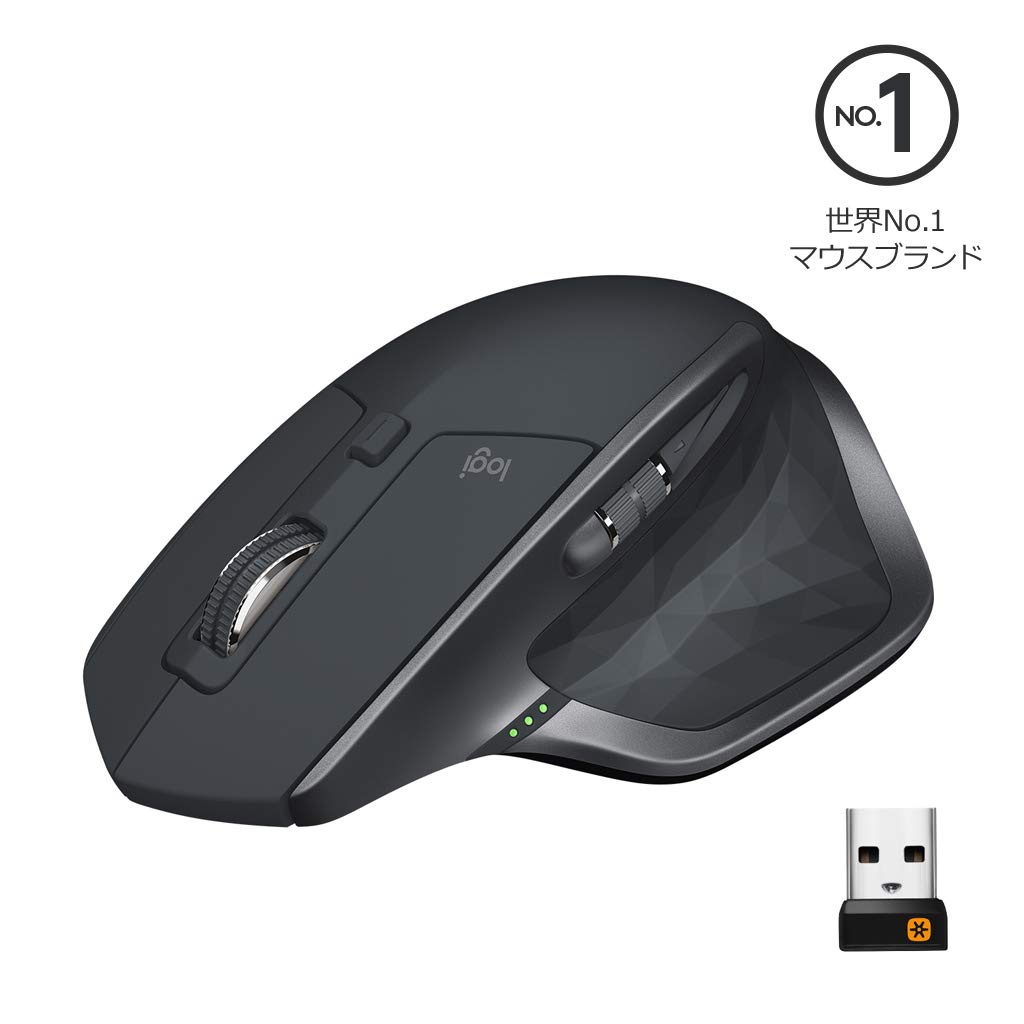 3位：Logicool ロジクール MX Master 2S MX2100sGR ワイヤレスマウス 無線 Unifying Bluetooth 高速充電式 FLOW対応 7ボタン MX2100s グラファイト 国内正規品 2年間無償保証