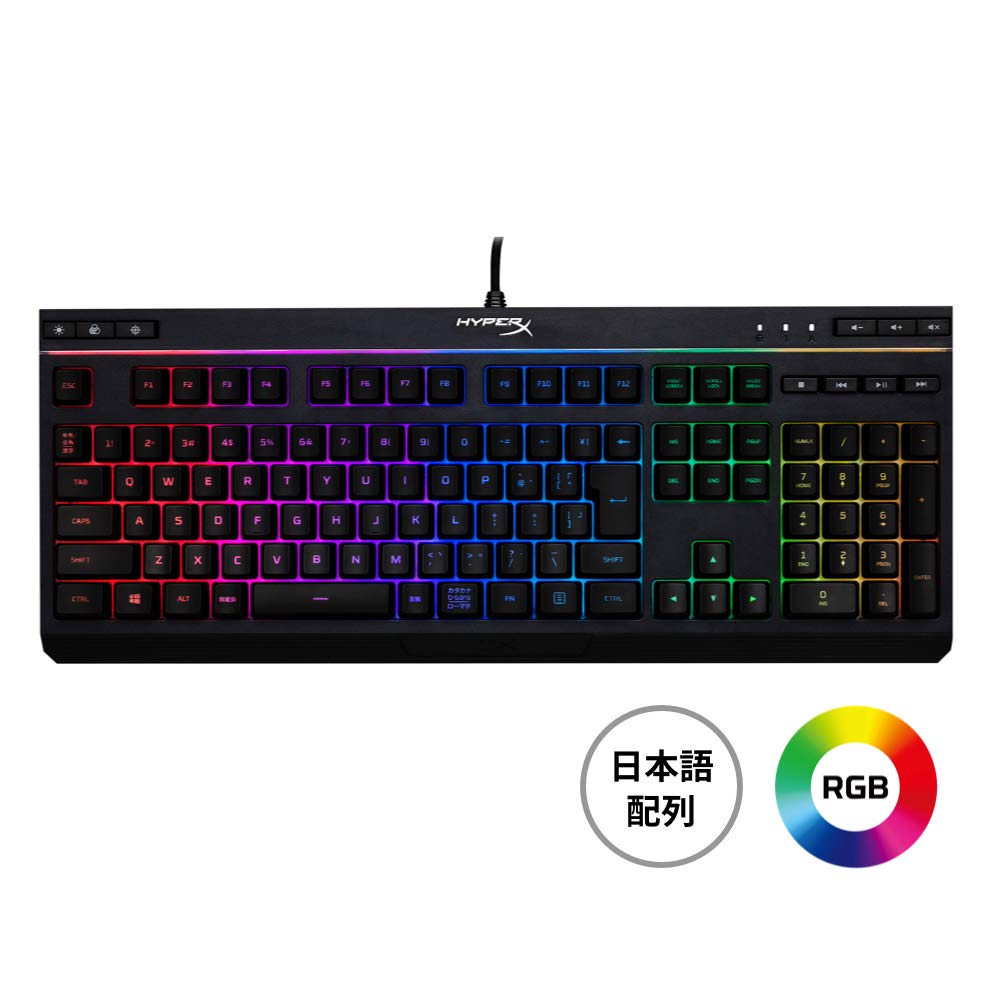 13位：キングストン RGB ゲーミングキーボードHyperX Alloy Core RGB HX-KB5ME2-JP ゲーマー向け 日本語配列 LEDバックライト 耐水性 2年保証