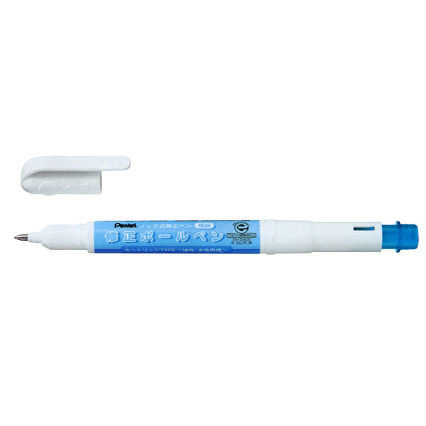 14位　ぺんてる／修正ボールペン 極細 つめかえタイプ　油性・水性インキ両用 (XZL12-W)