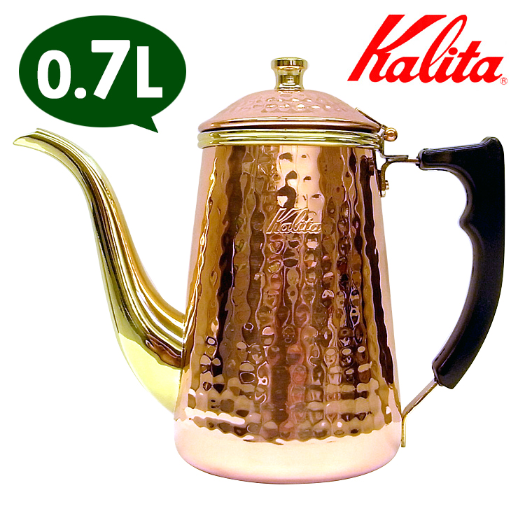 2位　Kalita　ドリップ式専用　銅ポット　0．7L（蝶番付）