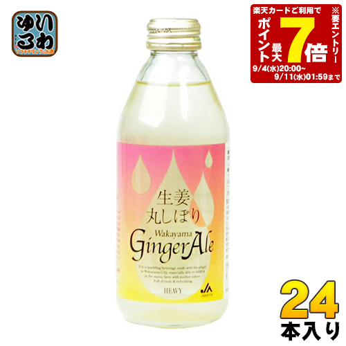 6位　JAわかやま 生姜丸しぼり ジンジャーエール 250ml 瓶 24本入