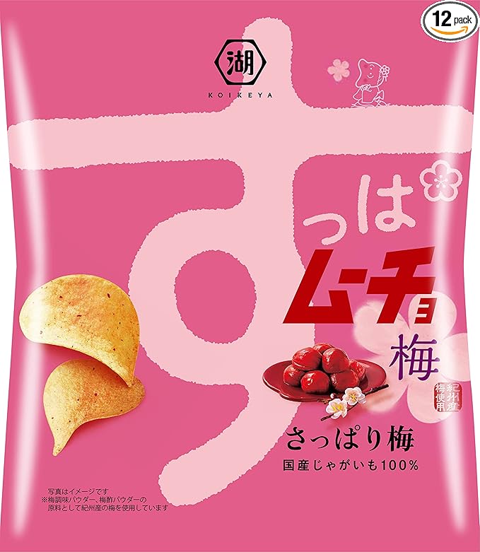 17位　湖池屋 すっぱムーチョチップス さっぱり梅味 55g×12袋