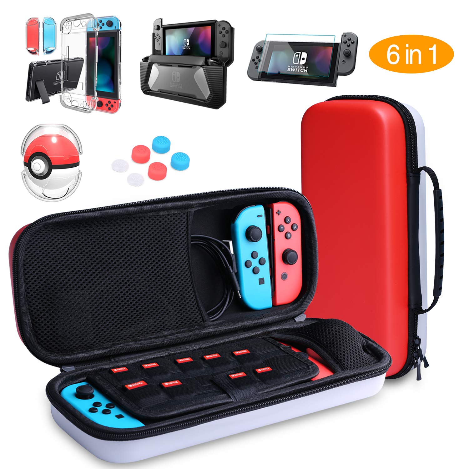 【HEYSTOP】ニンテンドースイッチ 収納ケース 6in1