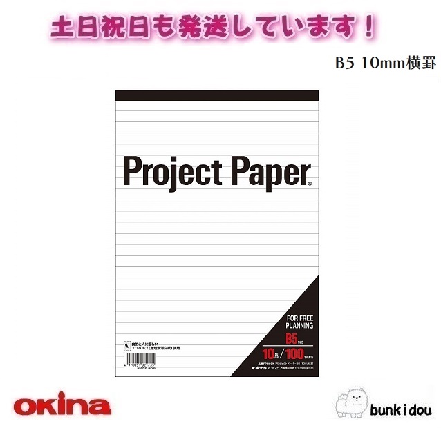 5位　プロジェクトペーパー B5 (10ミリ横罫)