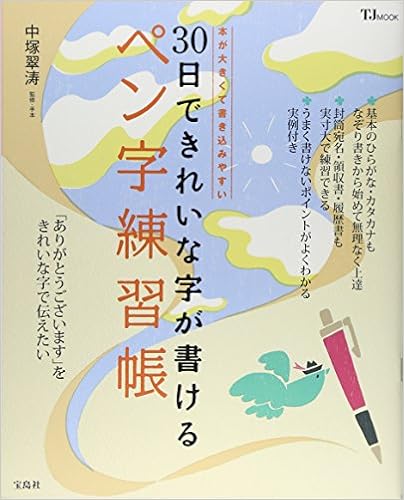 2位：30日できれいな字が書けるペン字練習帳 (TJMOOK) 大型本 – 2009/12/4 中塚 翠涛  (著)