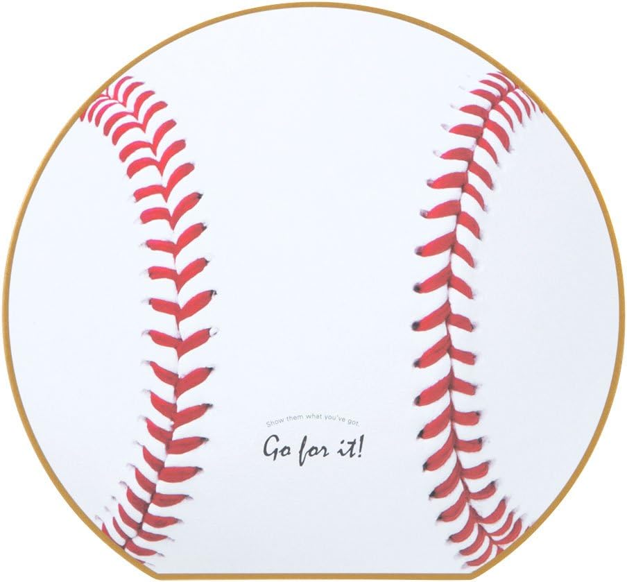 19位：デザインフィル ミドリ 色紙 丸形 カラー色紙野球ボール柄 33195006