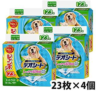 1位　デオシート しっかり吸収 無香消臭タイプ スーパーワイド 23枚 x4個入