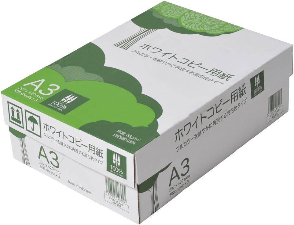 1位：エイピーピー・ジャパン(APPJ) コピー用紙 A3 ホワイトコピー用紙 高白色 紙厚0.09mm 1500枚(500×3) ATK902