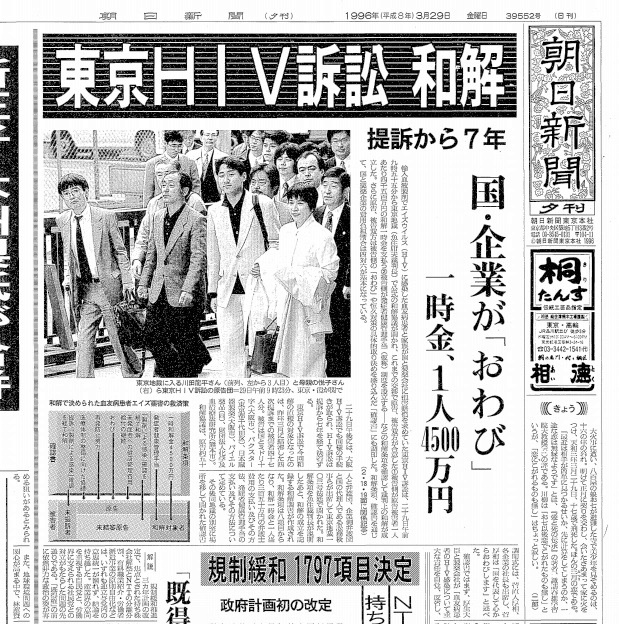 全血友病患者の約4割にあたる1800人がHIVに感染し、うち約400人以上がすでに死亡