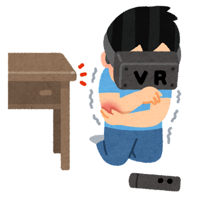 4位：VRゲーム中に怪我をした人のイラスト